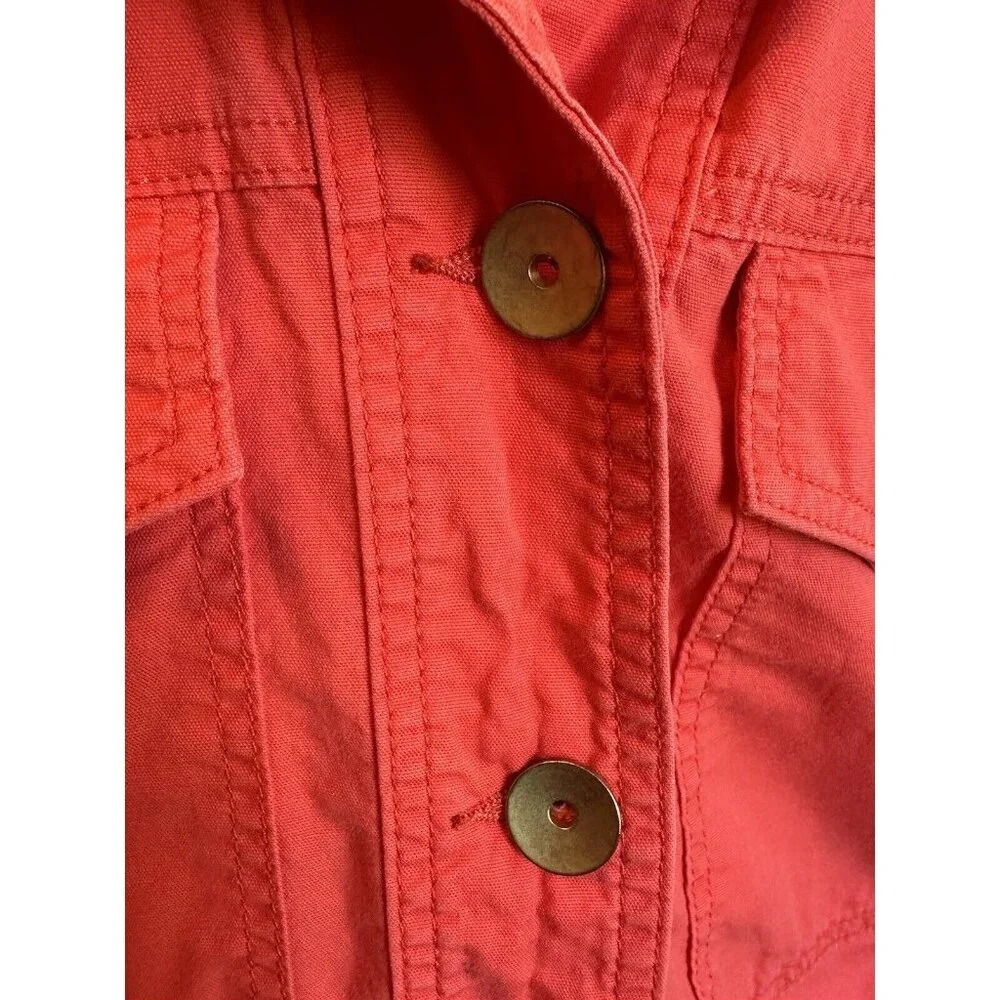 CAbi 727 Taylor‎ Ruffle Back Jacket In Lobster Medium Pockets - Picture 5 of 13